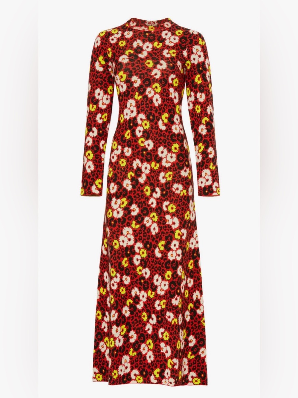 The Kooples Red Floral Long Sleeve Maxi Dress